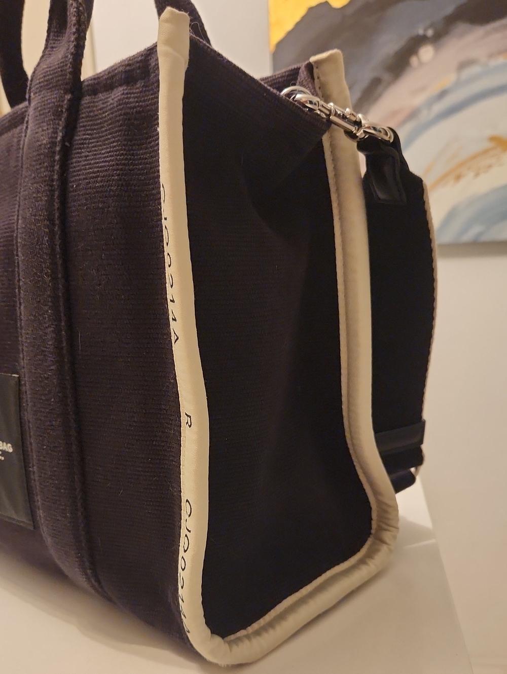 Marc Jacobs Black Canvas Tote with Cream Trim - The Tote Bag - Picture 8 of 13